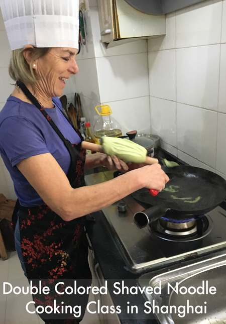 double colored shaved noodle cooking class in shanghai