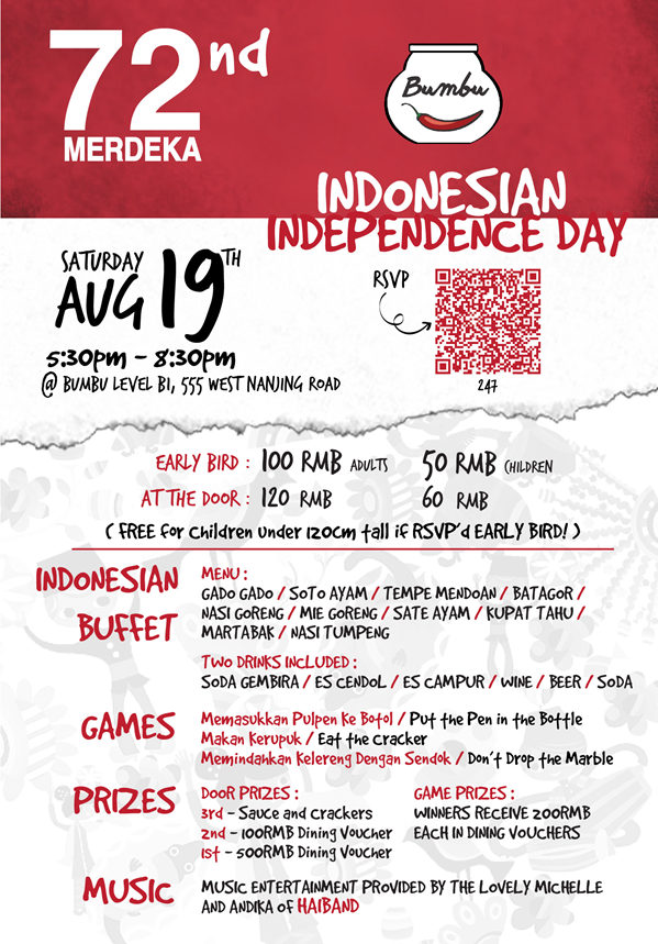 MERDEKA: 72nd Indonesian Independence Day Party at Bumbu