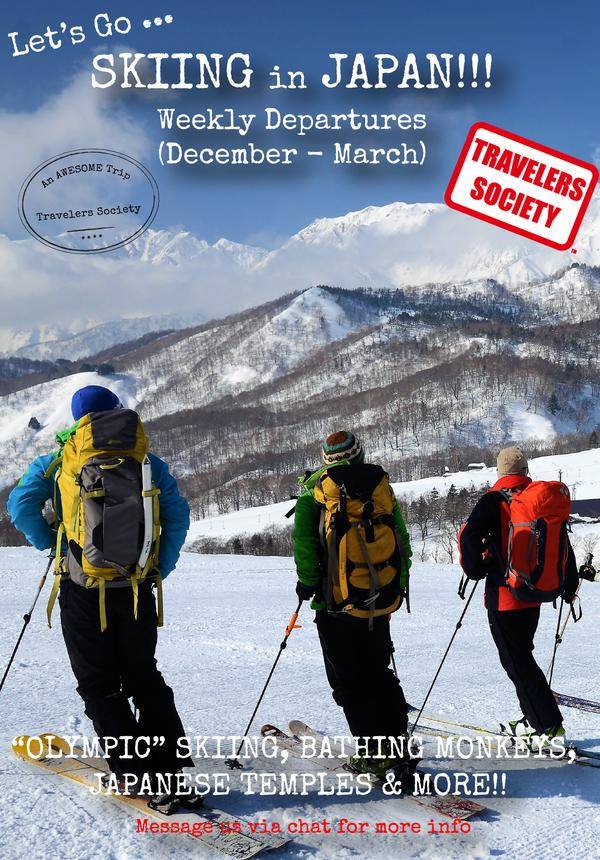 Travelers Society:Let's go… skiing in JAPAN!!! (Hakuba) (Multiple Departures)