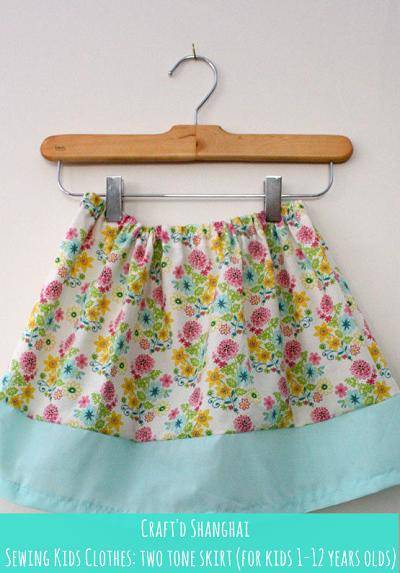 Craft'd Shanghai - Sewing Kids Clothes: two tone skirt (for kids 1-12 years olds)