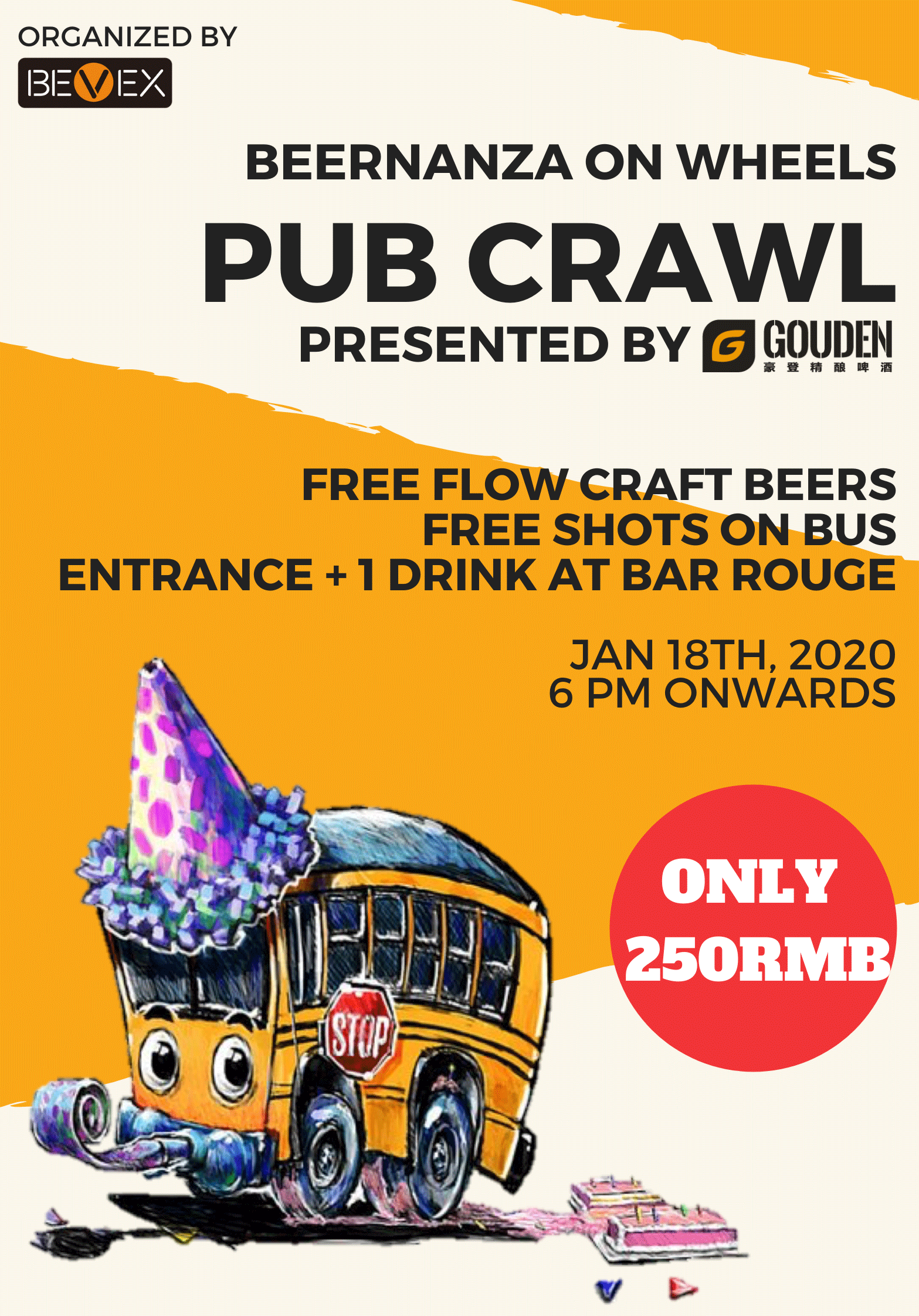Gouden Beer pres. Beernanza on Wheels-pub Crawl 