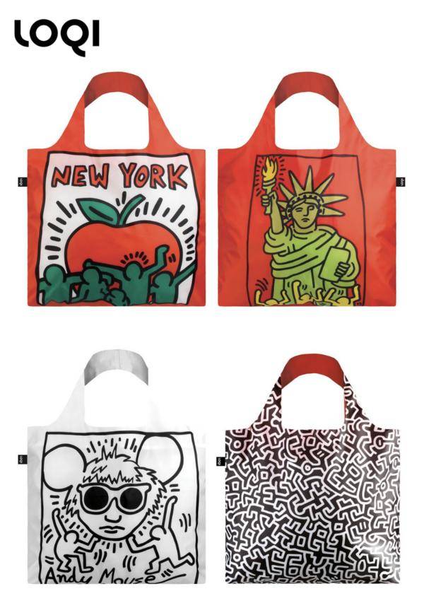 LOQI x Keith Haring Tote Bags/Zip Pockets