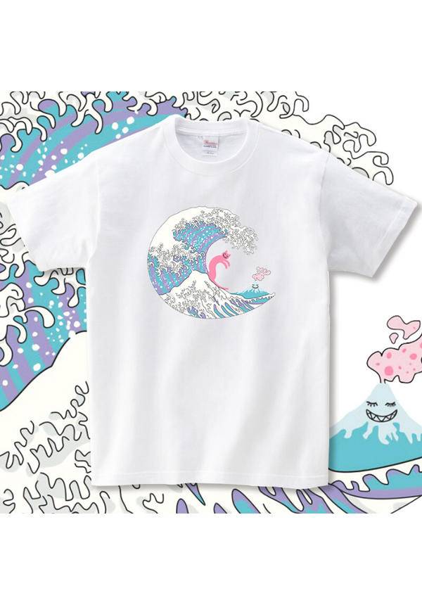 "The Great Wave" Cat Surfing T-shirt