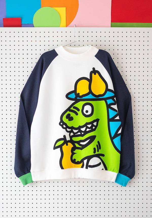 Corade Dinosaur Eats Pears: Crew Neck