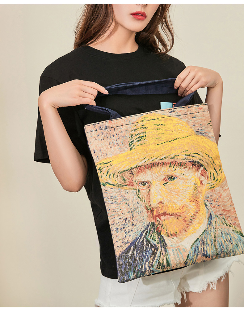 Vincent Van Gogh: Self Portrait with Straw Hat, Foldable Tote Bag