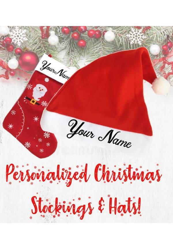 Personalized Christmas Hats & Stockings