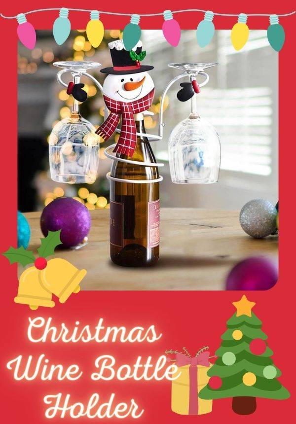 Decorative Christmas Wine Bottle & Glass Holder