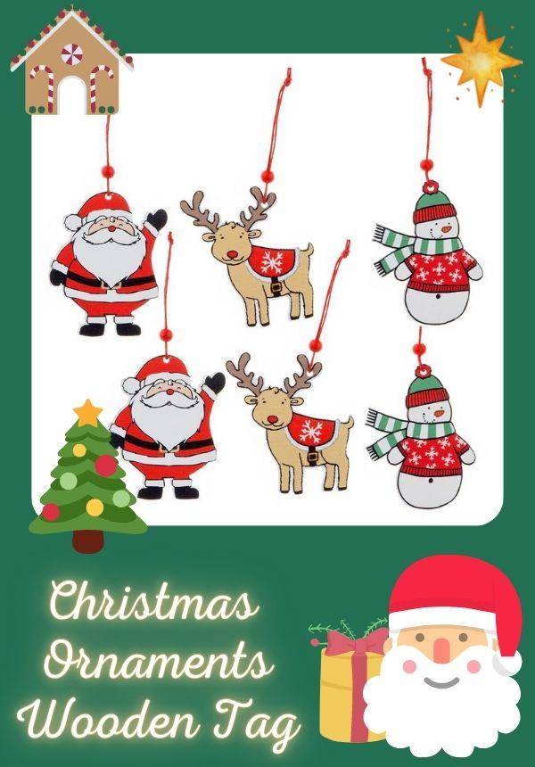 Christmas Wooden Tree Ornaments 