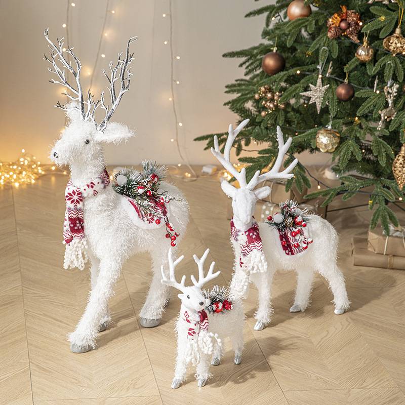 Christmas Decoration-White Elk Doll