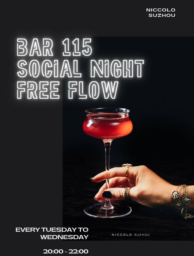BAR 115 Social Night Free Flow | Niccolo Suzhou
