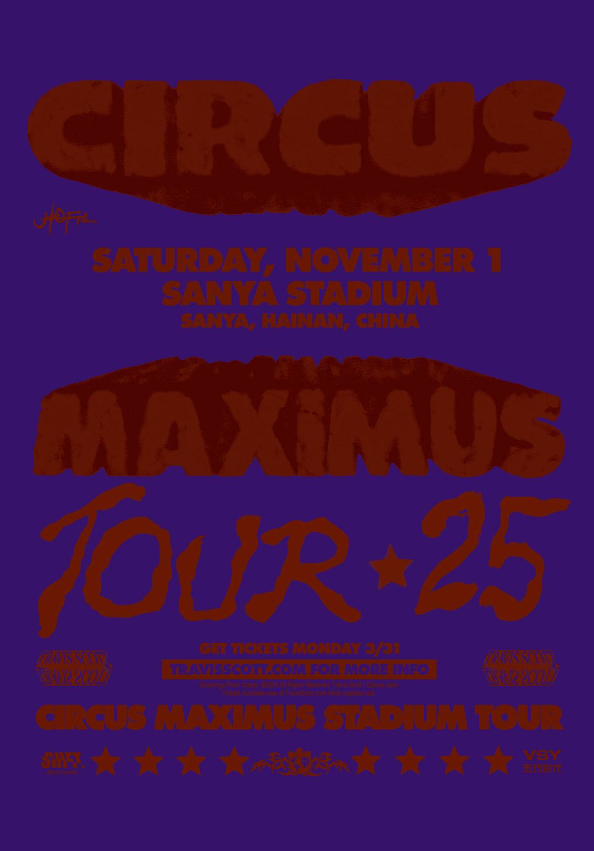 [Sanya] Travis Scott Circus Maximus Asia Tour 2025